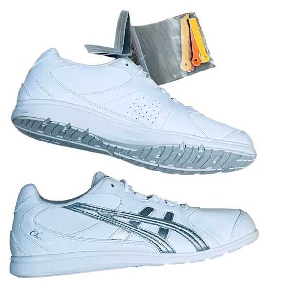 NEW Asics Women’s Cheer 7 Sport Lace Up Tennis Shoes White Silver - Picture 5 of 10